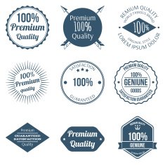 Set of Premium Quality Badges and Labels Design Vector N2