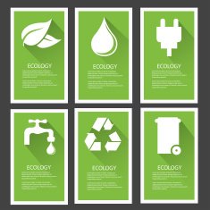 Ecology banner Green version vector
