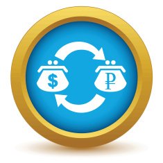 Gold dollar rouble exchange icon