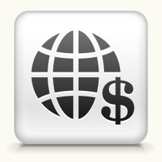 Square Button with Global Dollar