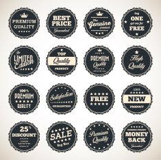 Set of business vintage badges N14