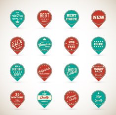Set of business vintage badges N15