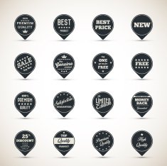 Set of business vintage badges N16
