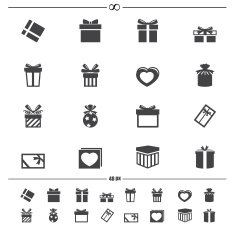 gift box icons vector eps10 N3