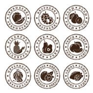Fruits stamps set