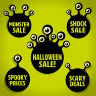 Scary Little Eyeball Aliens Halloween Sale Icons