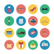 Vector collection of modern flat shopping icons