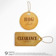 Sale label advertising design with brown watercolor summer on mid N2