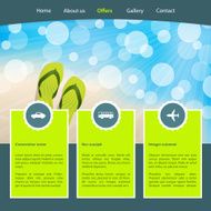 Tourism homepage template for seashore vacations