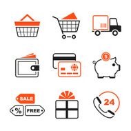 Shopping simple vector icon set