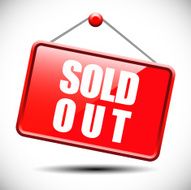 Shopping sign board sorry this item is sold out