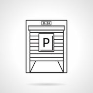 Parking garage black line vector icon