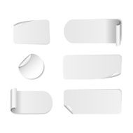 Set Of Blank white paper stickers N3