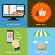 Set of flat design concept icons for business N16