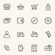 Shopping sale icons set