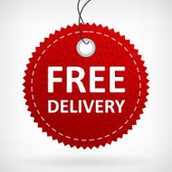 Red leather free delivery label