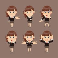 Set of businesswoman characters in different poses N7