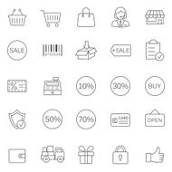 Sale line icons set Vector