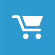 shopping cart icon white on the blue background N5
