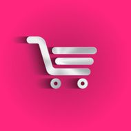 Metal shopping cart icon