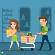 Man and woman shopping