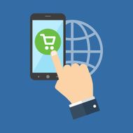 Mobile shopping marketing concept Flat design