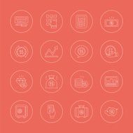 Business finance line icon set N6