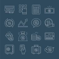 Business finance line icon set N7