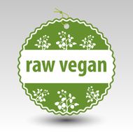 green raw vegan stamp tag label