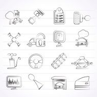 Car parts and services icons N4