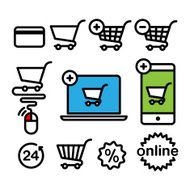 Online shopping icons N18