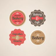 Set of retro bakery labels