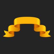 Promotional yellow ribbon on dark background for design