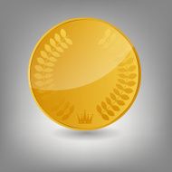 Gold coin icon vector illustration