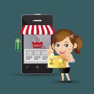 People Set - E-shopping Businesswoman Online shopping
