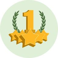 Number One First Place Winner Flat Design