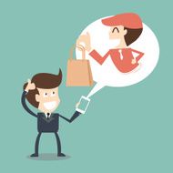 shopping on mobile - e-commerce service concept