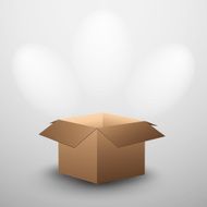 Open empty brown cardboard box