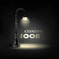 Coming Soon With Under Street Lamp