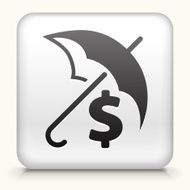 Square Button with Money Insurance
