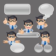 People Set - Business Businessman talking Speech bubbles -4