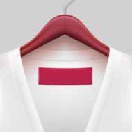T-shirt with label hanging on a hanger N3