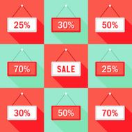 Sale 25 30 50 and 70 Sign Icons Set