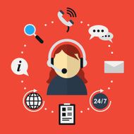 Customer support icon in flat style
