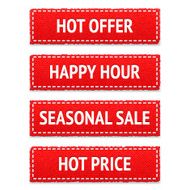 Red promotion fabric tags
