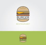 hamburger modern thin line art logo icon for restaurant business