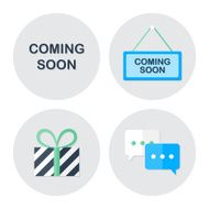 Coming soon shopping icons set