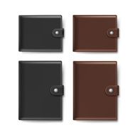 Vector Set of Leather Wallets Isolated on Background