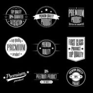 Set of vintage product quality labels - premium N2