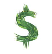 Dollar sign from grass